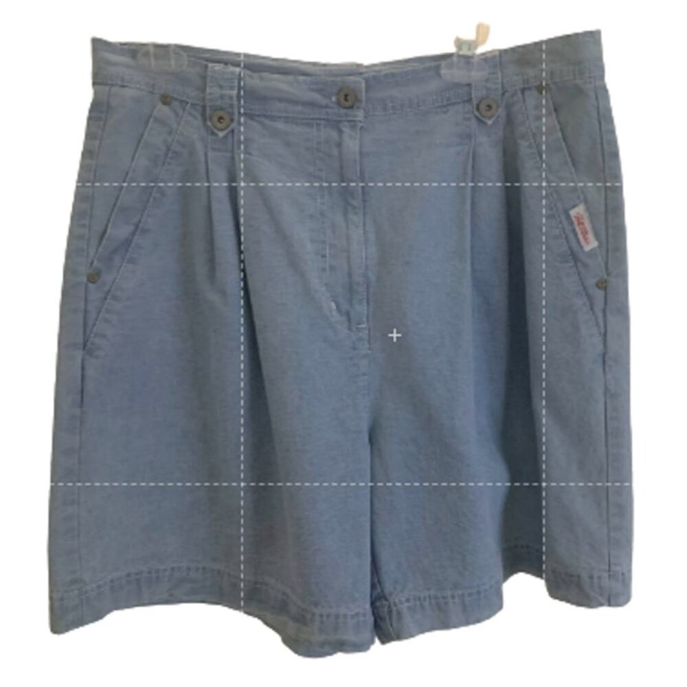 Bill Blass 100% Cotton Mom Denim Shorts Size 16 Light Wash